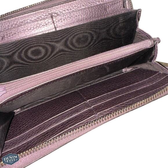 Gucci Purple/Lavender Metallic Soho GG Marmont Zip Around Tassel Long Wallet - Picture 10 of 16